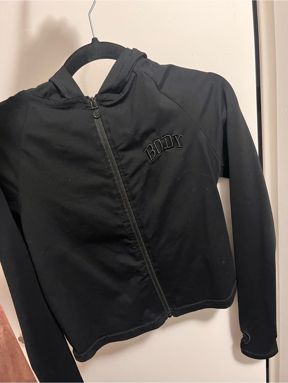 BLACK 'BODY' Zip Hoodie Jacket